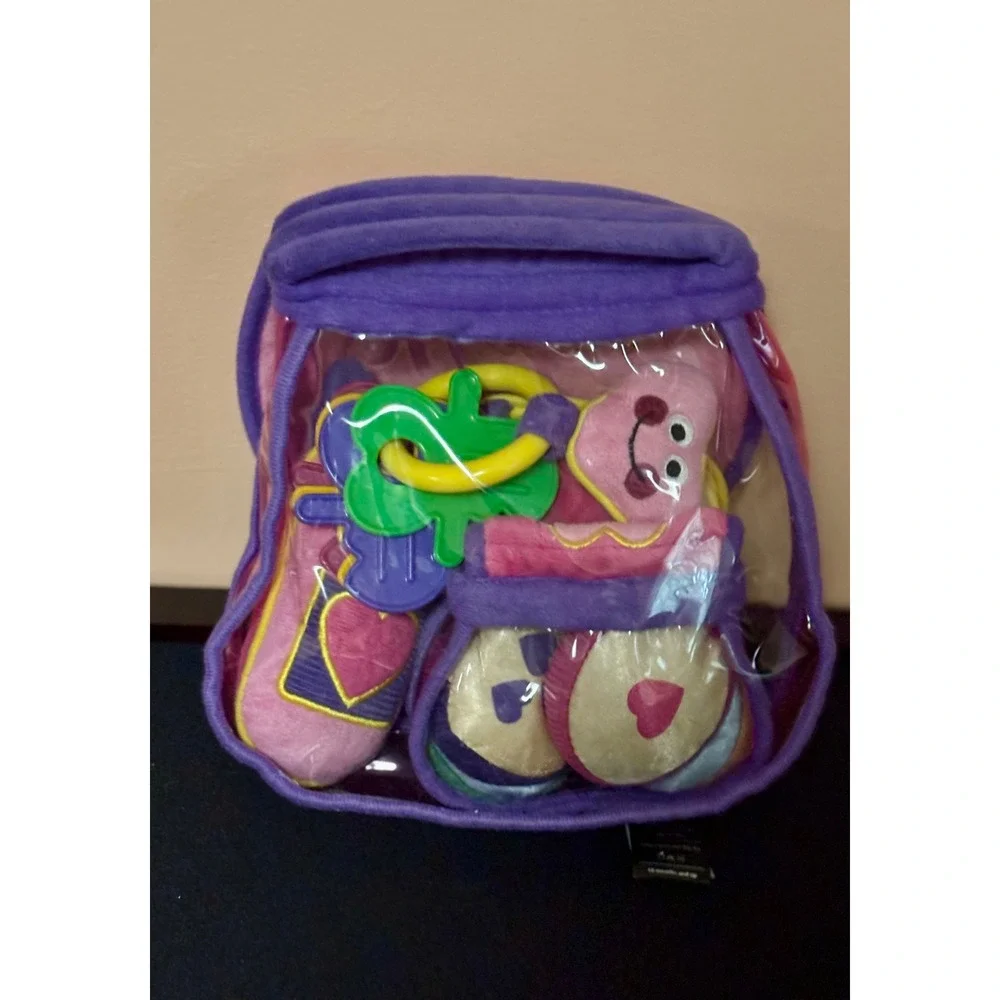 Melissa & Doug Ks Kids Take-Along Purse Soft Toddler Playset Pink Purple Heart